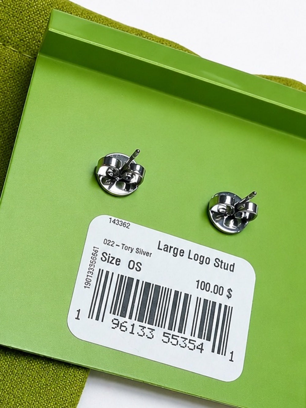 Tory Burch Large Silver Double-T Logo Stud Earrings / Original packaging 🩶 - Picture 7 of 8